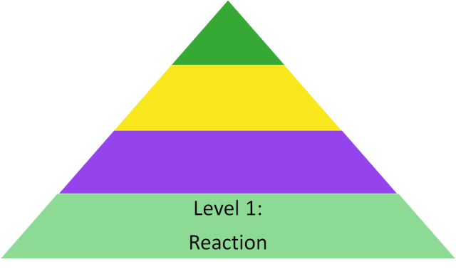 Kirkpatrick pyramid level 1 - reaction