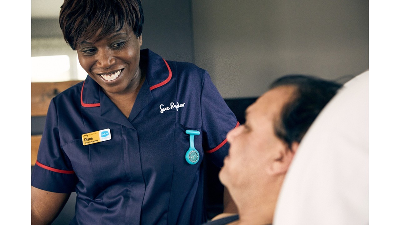 Sue Ryder nurse and patient