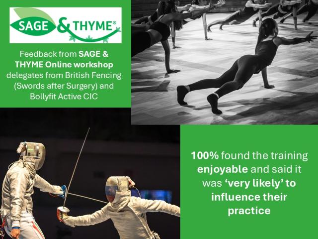  People fencing and doing keep fit